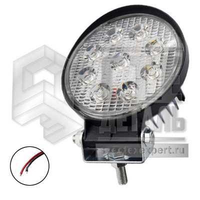 Фара светодиодная 9 лапм/3W/10-30V/27W (круглая)