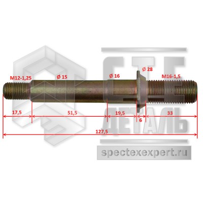 Шпилька ступицы ведущего моста TCM FHD15T3 двусторонняя