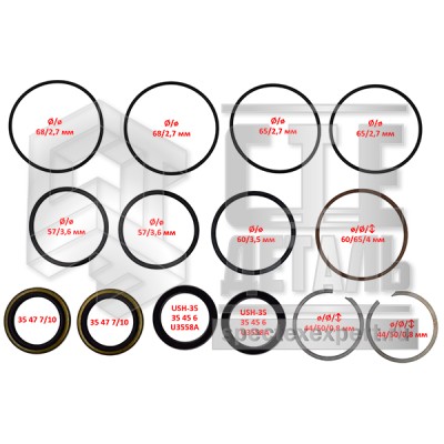 Ремкомплект рулевого цилиндра Hyster H1.50XM (D001/E001)