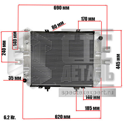Радиатор охлаждения JAC CPQD20-30  (WF491GP) (OEM)