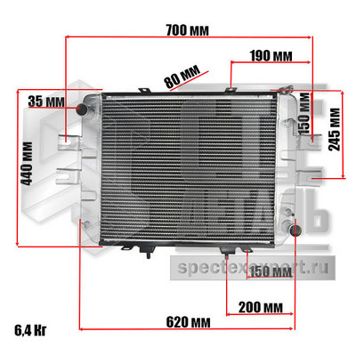 Радиатор охлаждения  JAC CPCD20/30 Isuzu C240 (OEM)